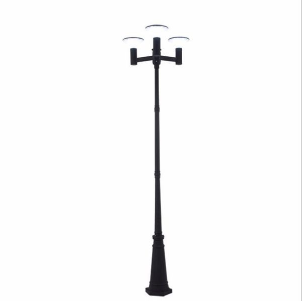 Lampione solare da 15 W per esterni, lampada solare vintage a tripla testa di colore bianco freddo per esterni, lampione solare per giardino, prato