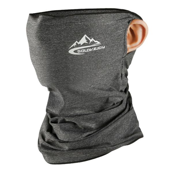 

half face mask skin cool ice silk breathable uv protection headband neck scarf outdoor sports headwear for camping hiking, Black