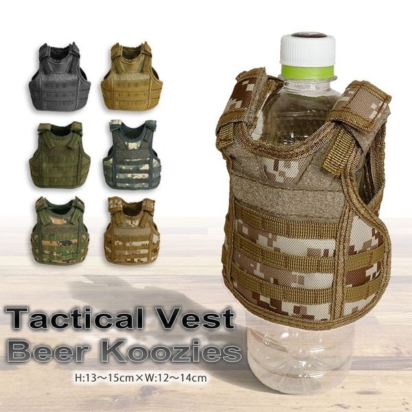 Cqc Military Tactical Beer Molle Vest Beverage Cooler Drink Holder Mini Gilet da caccia in miniatura Coperchio bottiglia di vino C19041501