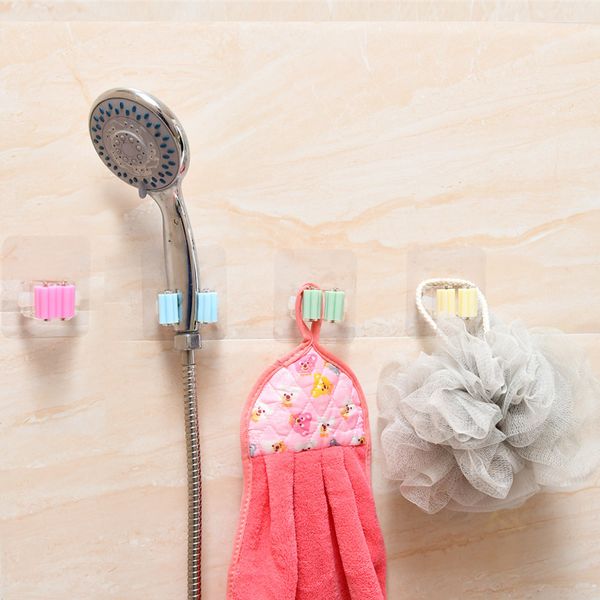 

nailless strong multi-functional mop solid color traceless plastic tuo ba jia hanging broom plastic adhesive hook