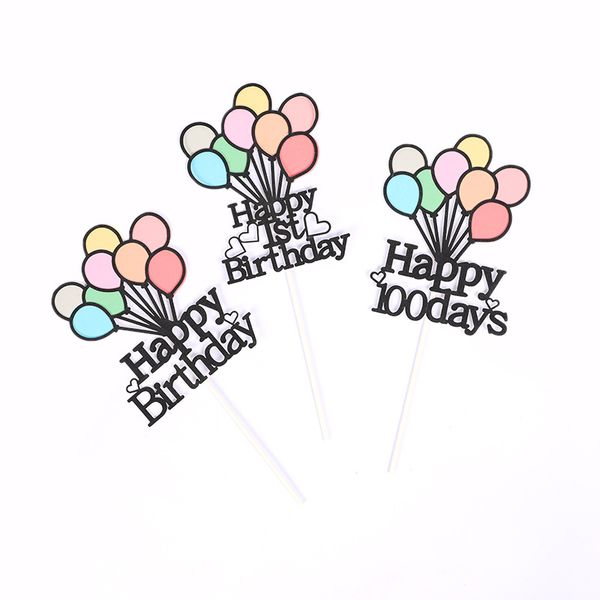 

1st happy birthday cake er colorful air balloon cupcake er for kids 100 days birthday party cake decorations baby shower