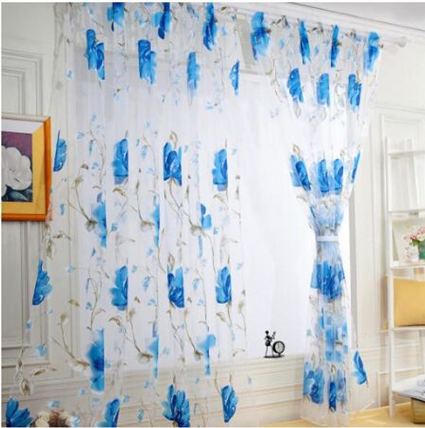 

vines leaves sheer curtains tulle door window curtain drape panel sheer scarf valances drapes in living room home decor sheer voile valances