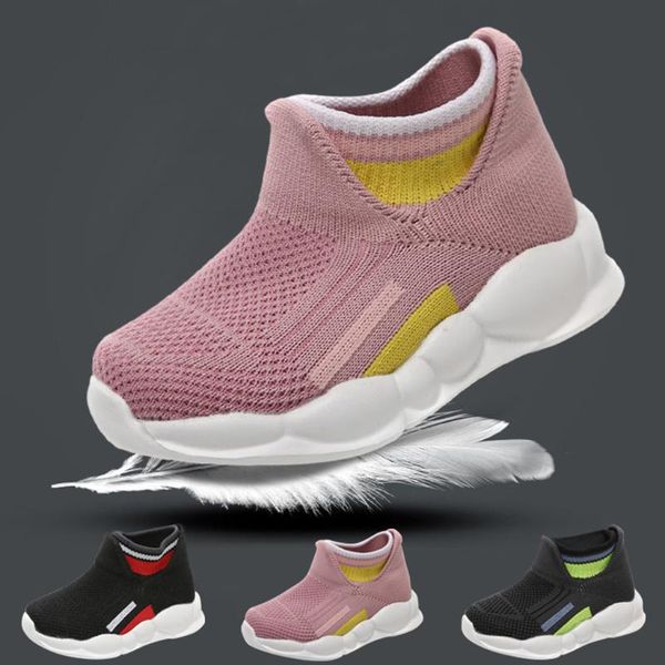 

new fashion girls boys sport stretch mesh shoes sock infant kids baby running sneakers chaussures enfants children shoes 2020, Black