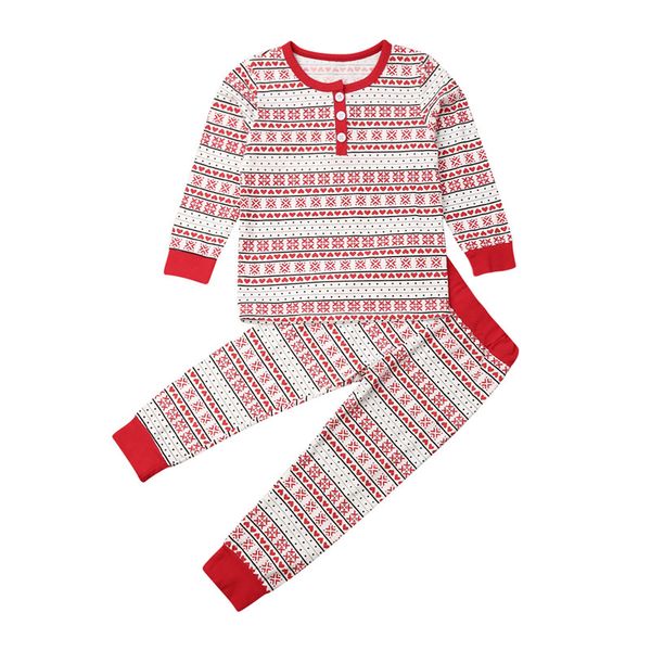 

baby boys girls christmas clothes geometry trousers button pullover long sleeve round neck 2pc autumn cotton kids outfits, White