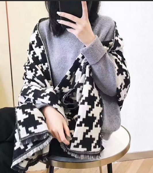 

2019 brand new designgf j'hwomen's long scarf 100% silk three colors print the chain pattern size, Blue;gray