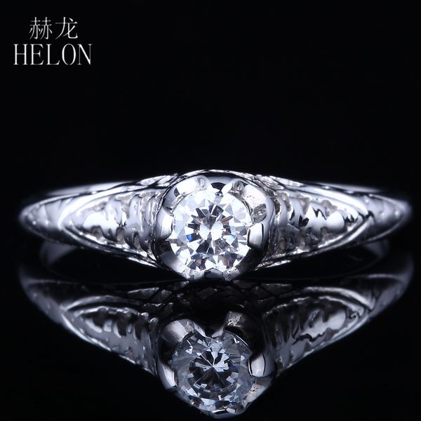 

moissanite ring solid 10k white gold 0.3ct lab grown moissanite diamond engagement ring vintage antique engaged wedding, Golden;silver