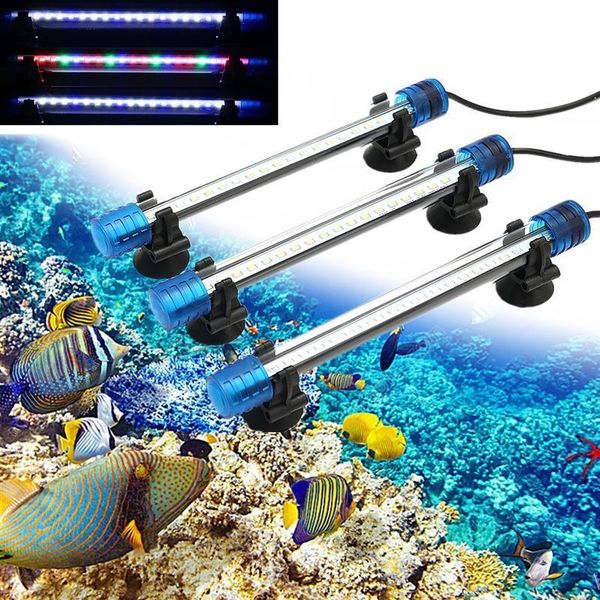 

aquarium fish tank led light blue/white 20/30/40/50/60cm bar submersible waterproof clip lamp decor us plug other aquarium fish