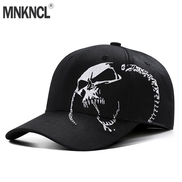 

100% cotton outdoor baseball cap skull embroidery snapback fashion sports hats for men & women cap, Black;white