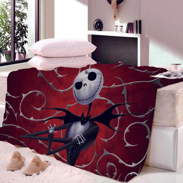 Jack The Nightmare Before Christmas Blanket Bedspread Movie Fans Soft Fleece Blanket Air Sofa Bedding Soft Lavender Fleece Blanket Christmas Throws