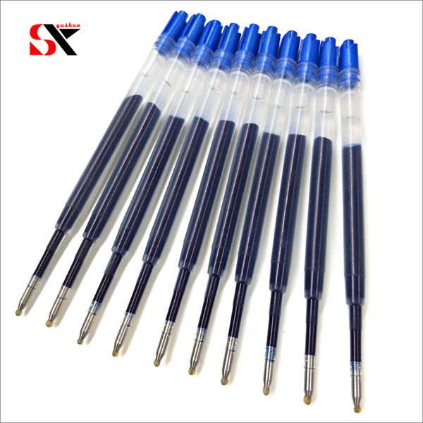 

10pcs 424 black blue ink gel pen refill l98mm recharge replacement for metal ballpoint pen neutral refills office school supply, Black;red