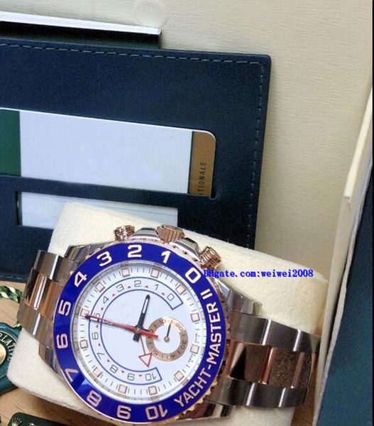

original box certificate mens watches ii 116681 white dial stainless steel rose gold 44mm asia 2813 movement automatic, Slivery;brown