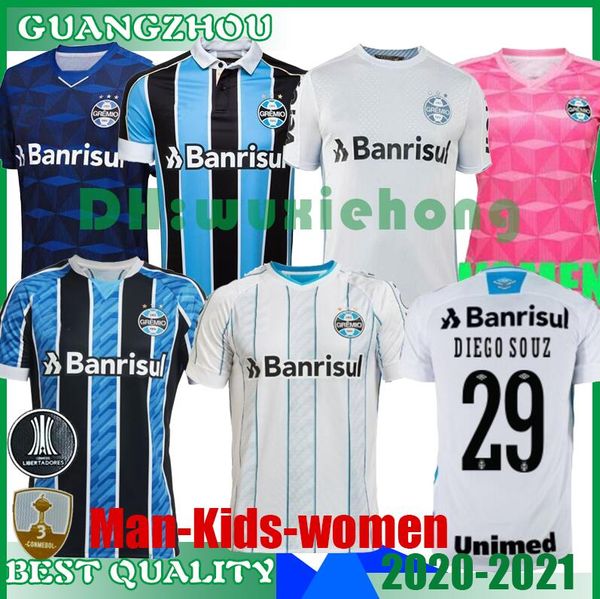 

2020 2021 gremio man and female soccer jerseys 20 21 geromel kannemann luan everton azevedo da silva women football shirt size s-xxl, Black;yellow