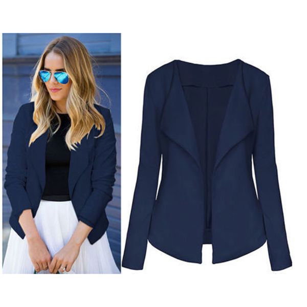 

elegant women blazer jacket female casual slim fashion suit coat ladies v neck long sleeve chic cardigan outwear, White;black