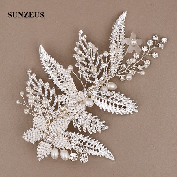 

bridal accessories 2019 crystal leaves wedding headpieces hand-made beading flowers bride accessoires mariage sq413