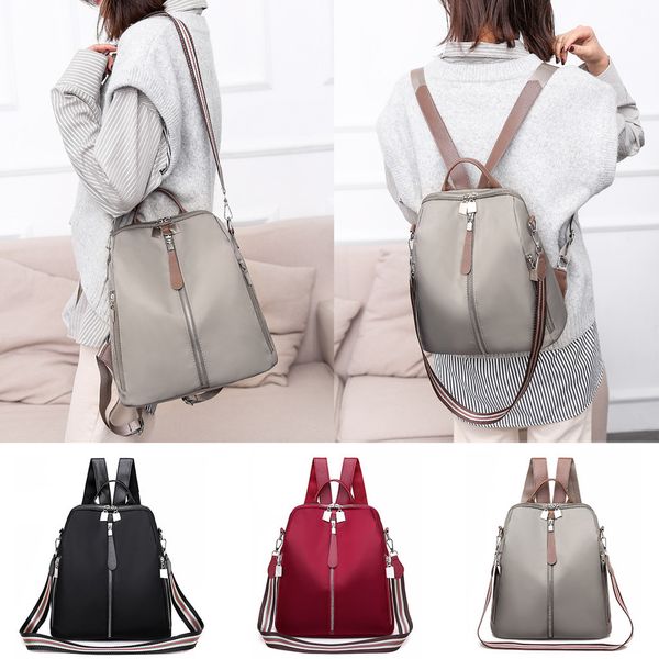

fashion women backpack oxford waterproof backpack anti-theft large capacity stripe bags ladies shoulder bag travel backpacks