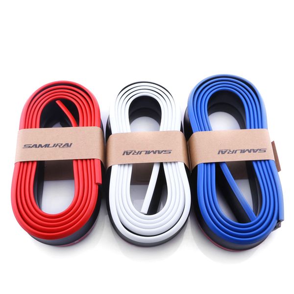 

thailand samurai car double color rubber skirt front lip side skirt car contrast color front shovel scratch-resistant tape surro