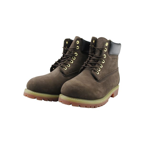 

safety waterproof nubuck leather work boots casual slip resistant safety hiking ankle shoes for men brown color, Black