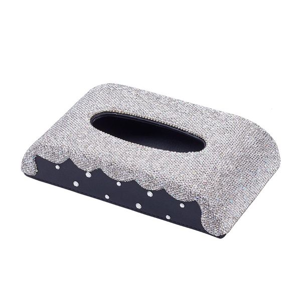 

shinny pu leather tissue box auto clip holder paper napkin accessories armrest type box