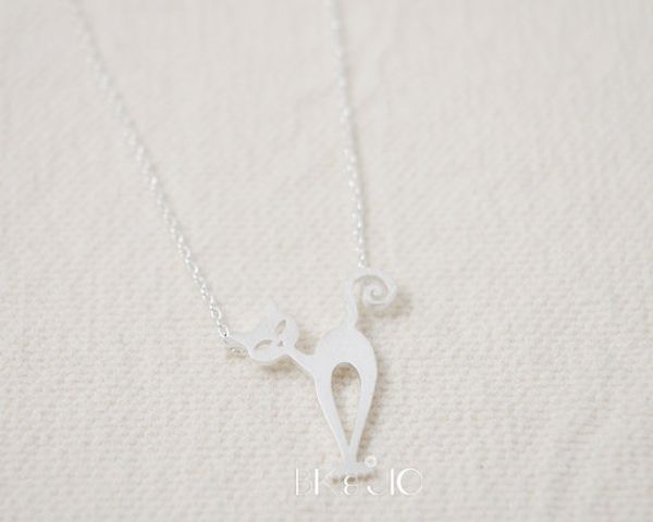 

lovely trendy women necklace gold and silver plated cat nero pendant necklace unique christmas gift