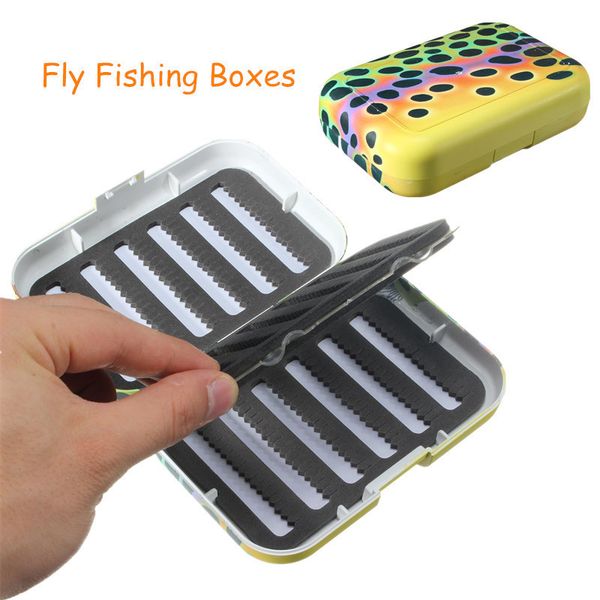

mini fishing tackle box slit foam insert fish lures hooks baits plastic storage holder square case fishing accessories