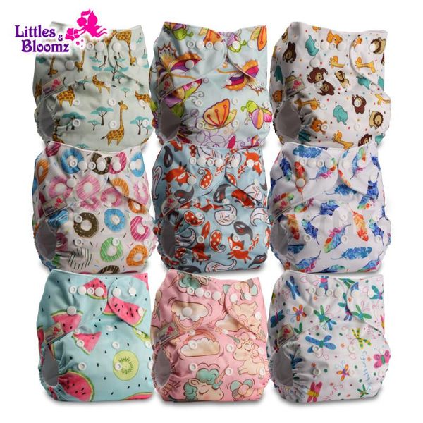 

9pcs/set baby washable reusable real cloth pocket nappy diaper cover wrap, 9 nappies/diapers and 0 microfiber inserts in one set