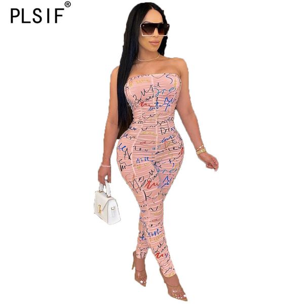 

new product 3 color fashion print lady jumpsuits summer beach style strapless skinny full length catsuits, Black;white