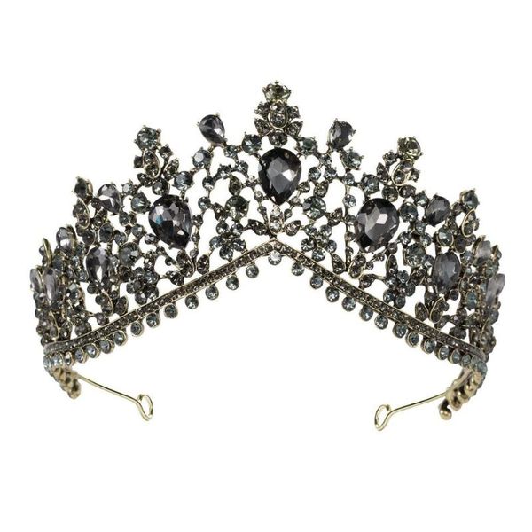 

gothic chic black wedding tiara for women, bridal crown princess tiara headband, costume party accessories for prom halloween, Golden;white