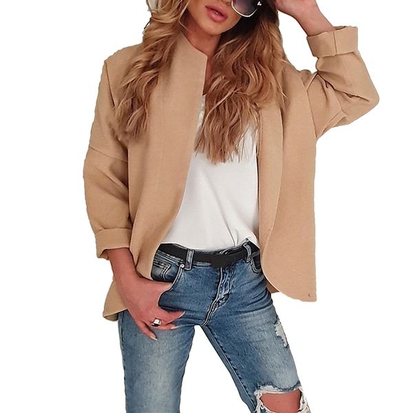 

women irregular cardigan jackets 2019 spring autumn long sleeve thin coats casual solid color slim fit jackets ladies outwear, Black;brown