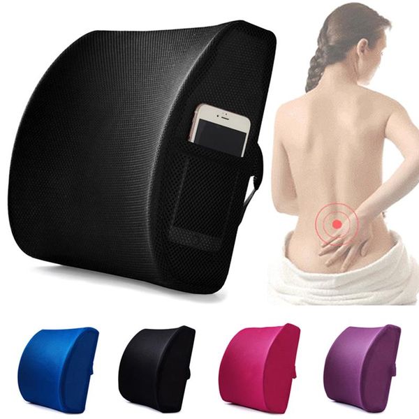 

soft memory foam lumbar support back massage waist cushion pillow for chairs in the car seat pillows home office relieve pain