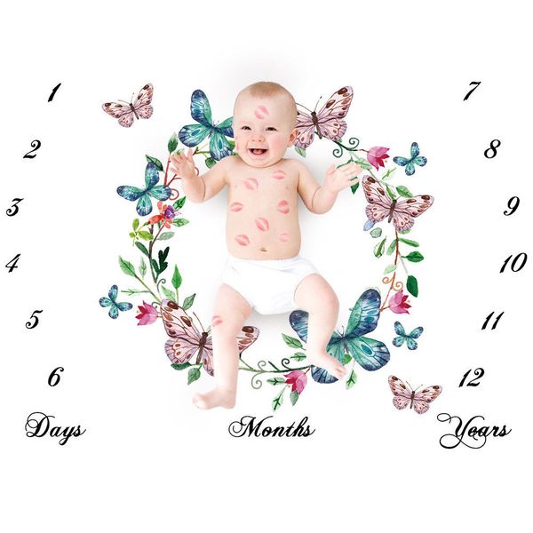 

baby girl boy floral cotton blanket milestone pgraphy p prop blankets
