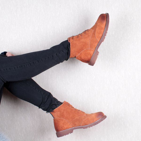 

women shoes 2020 spring genuine leather female martin boots suede women booties british lace retro trend women naked boots t200520, Black