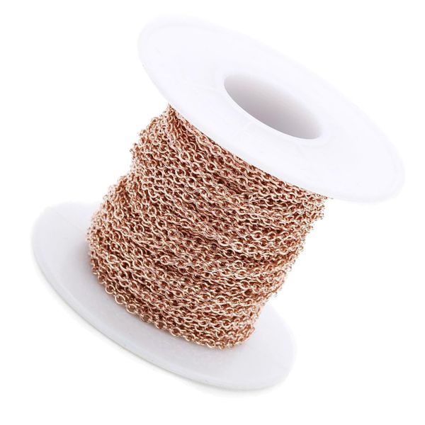 

9m rose gold stainless steel cross cable chains accessories for diy necklace jewelry makings, Silver