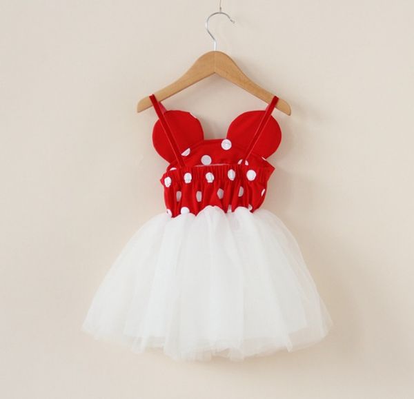 

baby girls cute dots summer clothing sleeveless dot dresses cute dress kids toddler ball gown tutu dress, Red;yellow