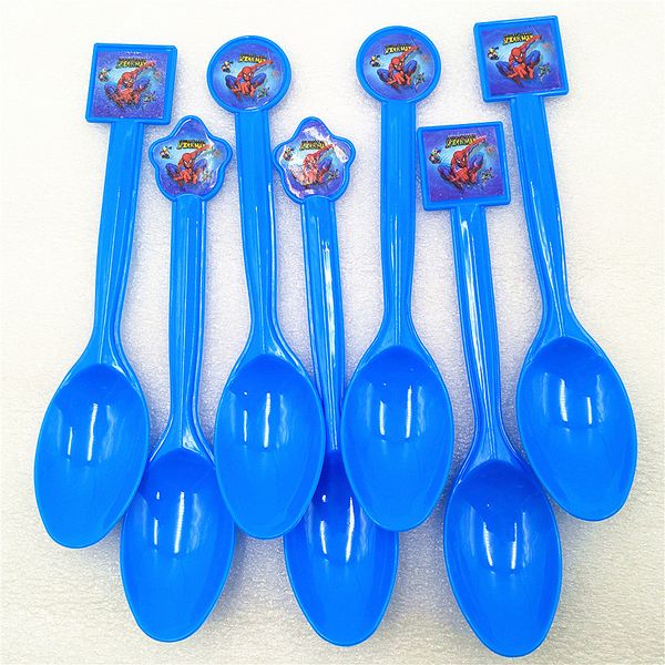 

10pc kids birthday party supplies spiderma plastic spoon christmas/festival theme superhero party decoration baby shower favors