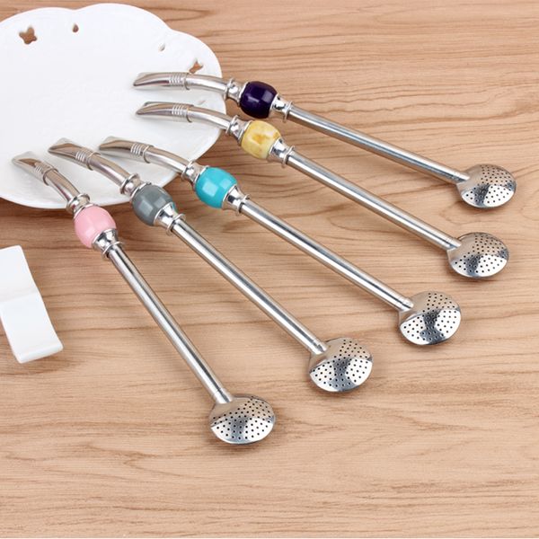 

stainless steel straws yerba mate tea bombilla gourd reusable bombilla drinking straws filtered spoon straw mate drink