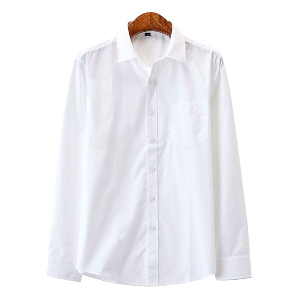 

мужская рубашка 2020 мода повседневная с длинным рукавом твердые 100% хлопок slim fit платье бизнес рубашки мужчины брендовая одежда 5xl, White;black