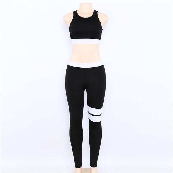 

Women Two Pieces Suit Crop Tank Striped Leggings Set Polyester Female Casual Bodysuit Club Outfit Sporting Tracksuits