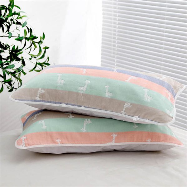 

factory direct sales of the new spring and summer cotton printed pillowcase plain cartoon children's soft absorbent pillowcase can be c