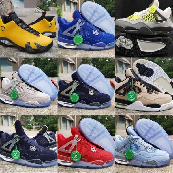 

4 14 1 michigan dark obsidian university gold black white man basketball designer shoes yellow s fashion trainers come with box