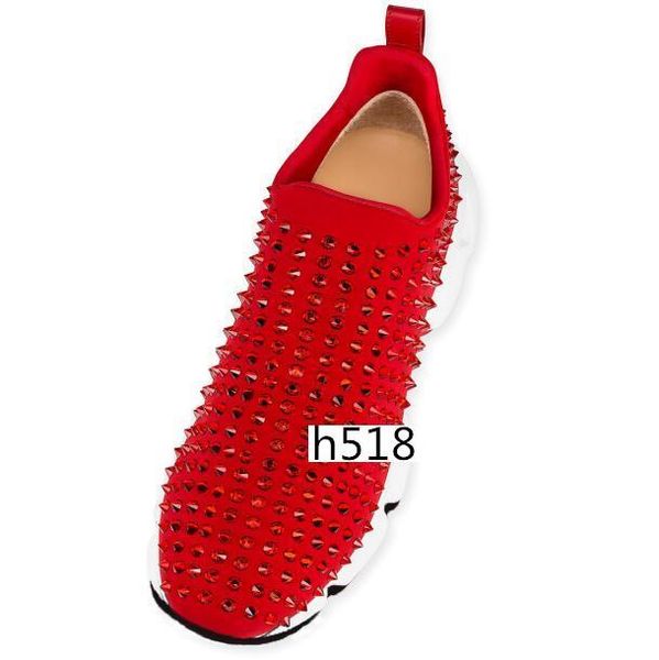 

krystal spike sock men trainers luxury red bottom donna sneakers 4, Black