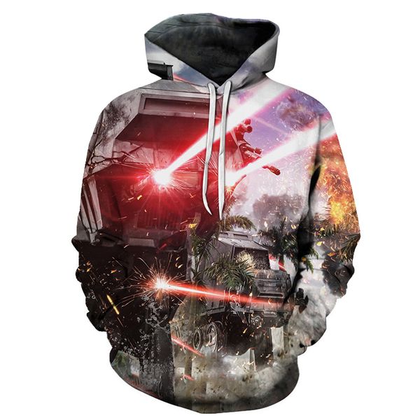 

танк fight 3d печать толстовки мужчины толстовка tracksuit пуловер осень зима толстовка с капюшоном пальто марка 6xl корабль падения, Black