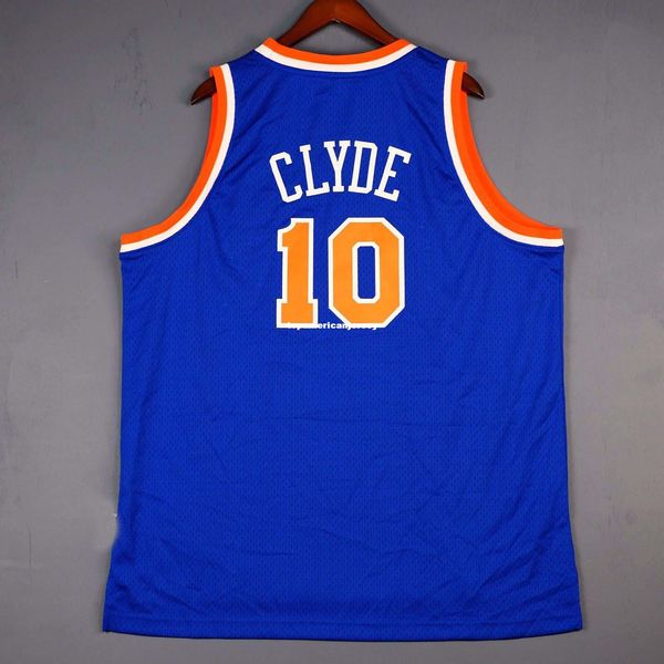 

100% stitched walt clyde #10 frazier soul vest sewn jersey blue mens vest size xs-6xl stitched basketball jerseys ncaa, Black;blue