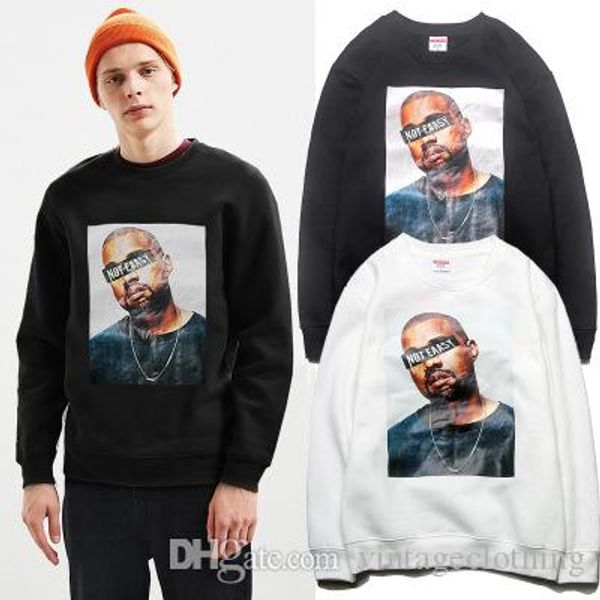 

mens fashion designer hoodies letter printing kanye west hip hop autumn winter long sleeve male clothing, Black