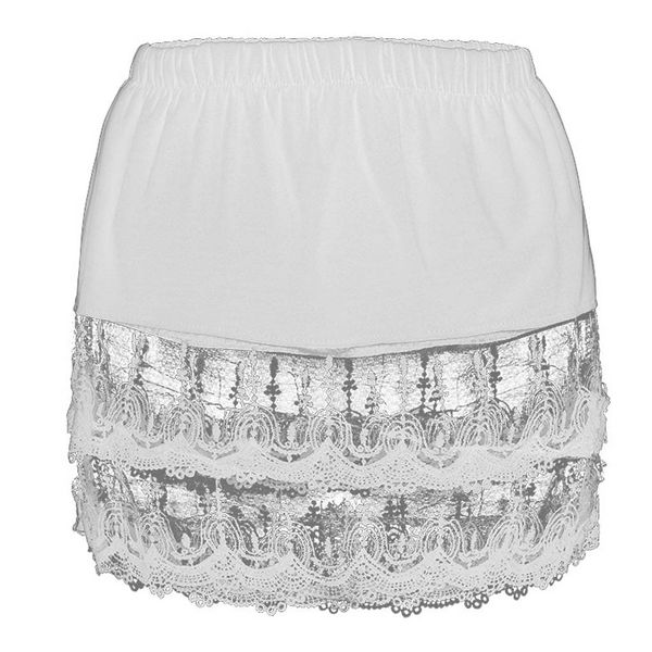 

women's layered layered lace trim side extension pants party daily entertainment family half body beach large size skirt#595, Black