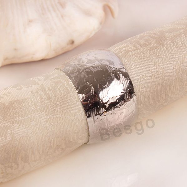 Atacado ouro prata prata anel titular titular em forma de metal guardanapo de metal fivela anéis de casamento de casamento decorações de mesa de festa de casamento suprimentos DBC BH2778