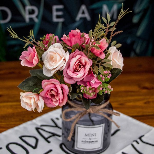 

artificial flowers wedding fake simulated bouquets home garden office pgraph
