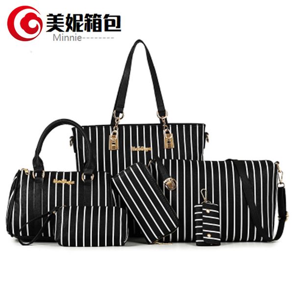 

2018 striped mother bag buy one to six shoulder portable women's bags