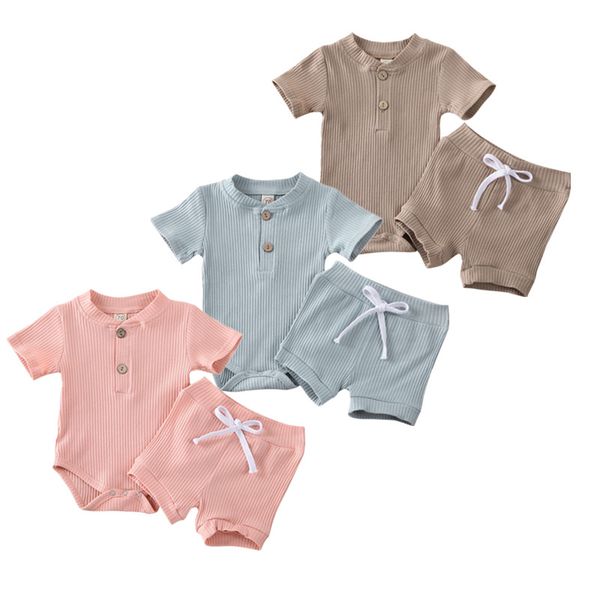 

new kid baby boy girl clothes romper bodysuit shorts outfits summer set, White