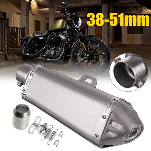 

stainless steel titanium/carbon fiber 38-51mm universal motorcycle modified scooter atv exhaust muffler pipe no mounting clamp