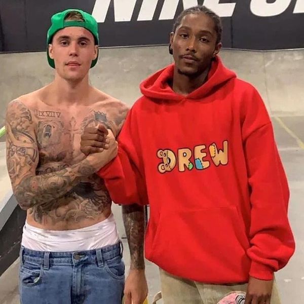 

19ss дрю хаус толстовки мультфильм письмо шаблон с капюшоном толстовки мужчины женщины повседневная негабаритных капюшоном мода хип-хоп желт, Black